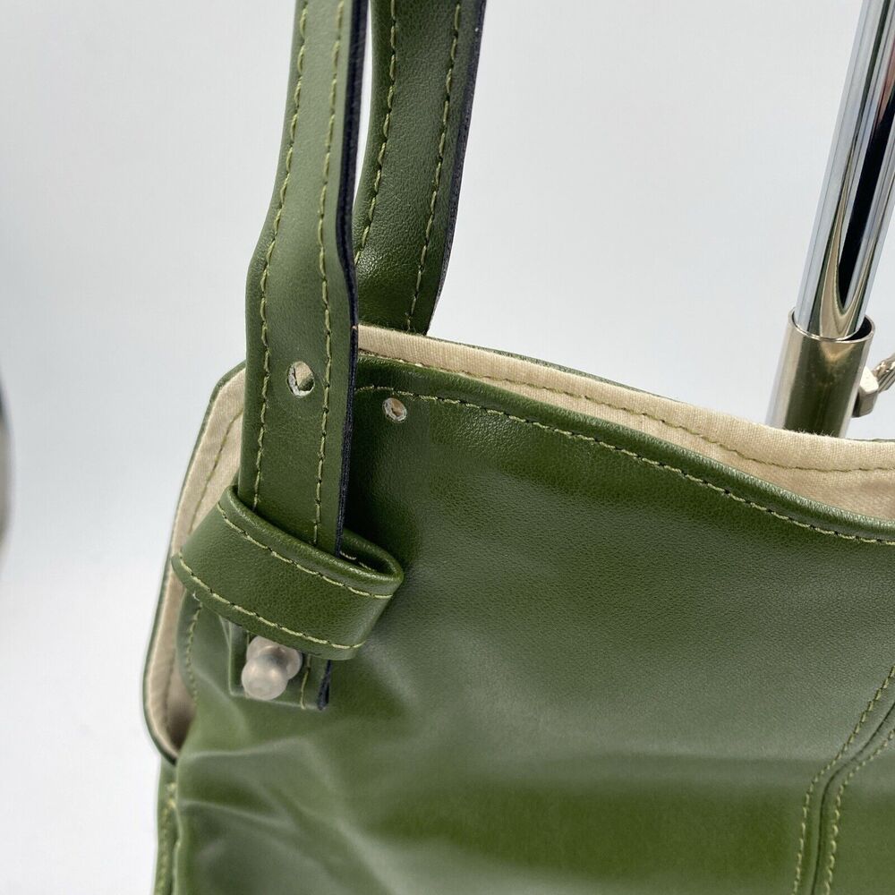 Rafeal Adon Leather Shoulder Bag Olive Green Saddle Bag Boho Minimalist - Picture 7 of 11